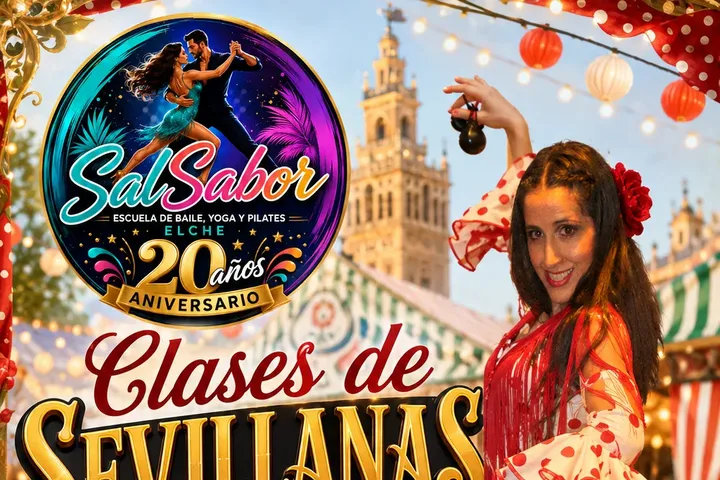 Bailarina de sevillanas del curso de Salsabor